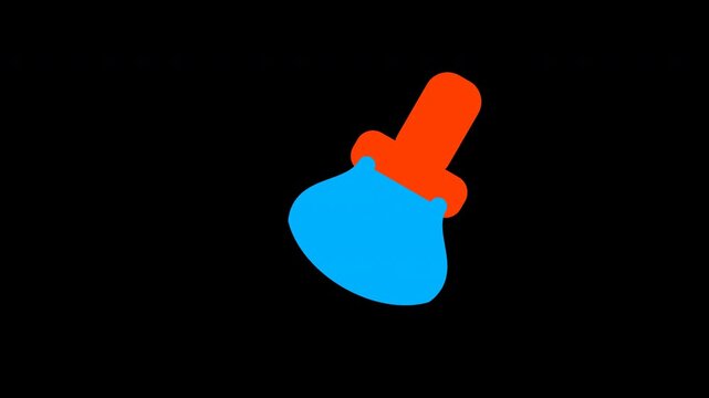 Minimalist Cleaning Brush Icon Outline with Alpha Channel