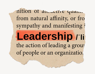 Leadership definition, ripped dictionary word, Ephemera torn paper © Rawpixel.com