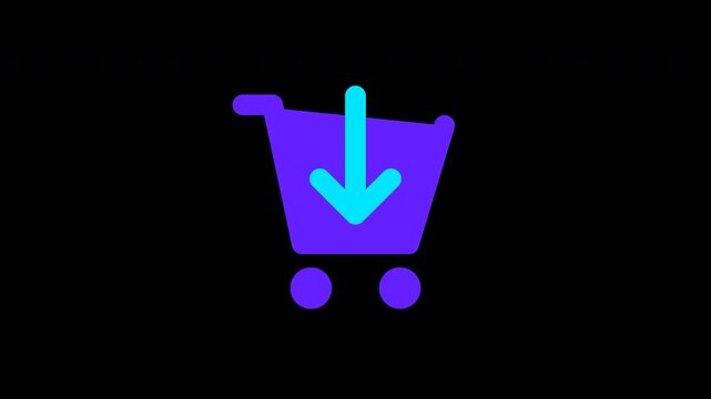 Minimalist Add to Cart Shopping Icon Outline with Alpha Channel