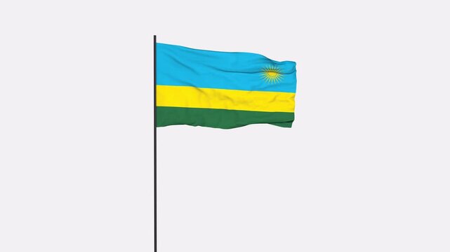 Rwanda Flag Animation 4K Transparent Background with Alpha Channel