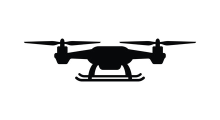 Fototapeta premium Drone Silhouette Against A White Background Aerial Vehicle Shape
