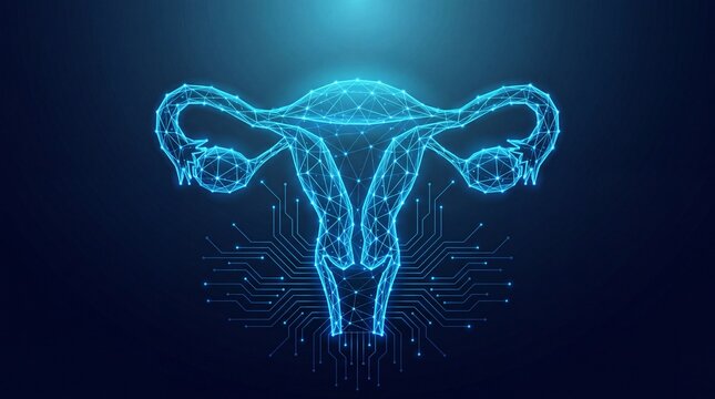 Human female reproductive system uterus digital illustration