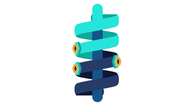 Colorful abstract geometric interlocking puzzle structure design.