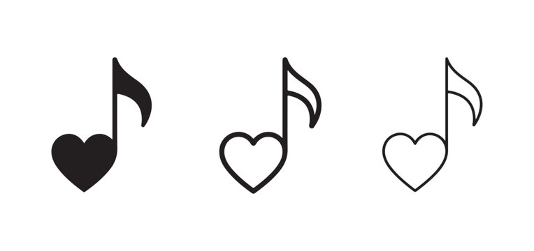Music notes with heart shapes  musical symbols  love music notes  heart music symbols