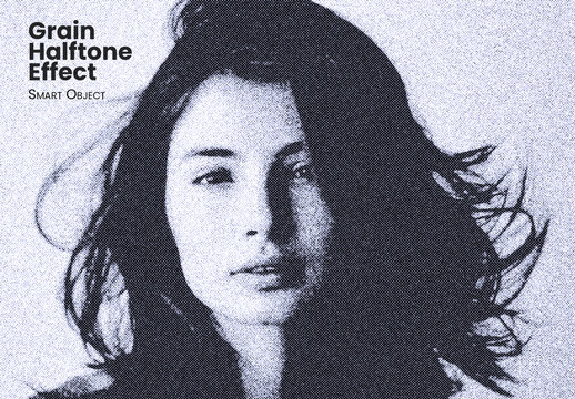 Grain Halftone Portrait Photo Effect Template