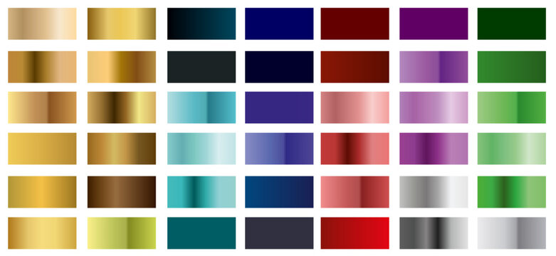 Set of color gradient fill vector swatches