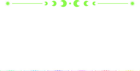 horizon celestial divider border cartoon. boundary sky, cosmos galaxy, nebula eclipse horizon celestial divider border sign colorful illustration © PikePicture