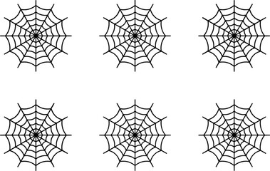 Obraz premium Spider Web Icon Set with Halloween Cobweb Outline Vector Collection