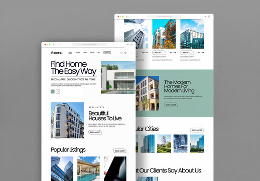 Real Estate Landing Page Template Design