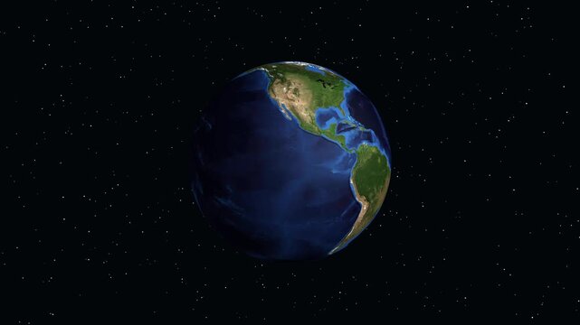 Digital Animation Zooming into Allentown Pennsylvania on a Rotating Earth Globe