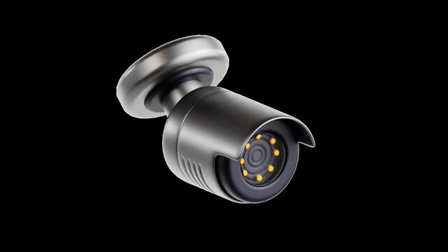 Rotating security camera with infrared sensors surveillance monitoring system