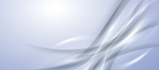 Fototapeta premium Abstract elegant smooth flowing wave lines on light blue and grey background.