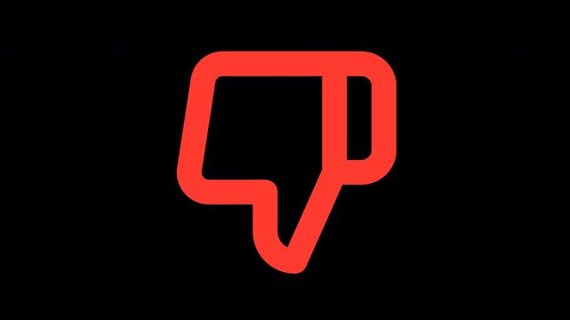 Thumbs Down Dislike Icon Outline with Alpha Channel