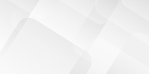 Obraz premium White and gray overlap triangle cube geometric technology. minimal rectangle white web material triangle overlay tech element layout creative transparent layers banner background.