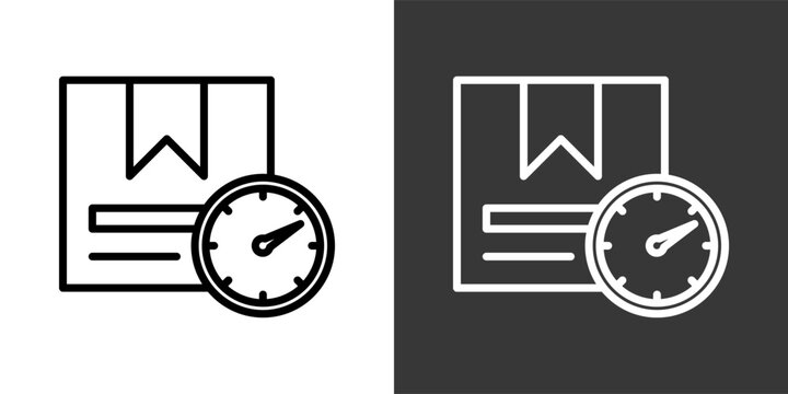 Lead Time Black And White Icon Set Collection Pack Vector Illustration
