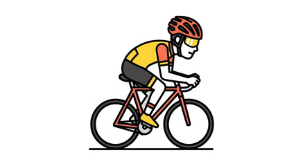 Obraz premium Cyclist in action vector illustration of a person riding a bicycle