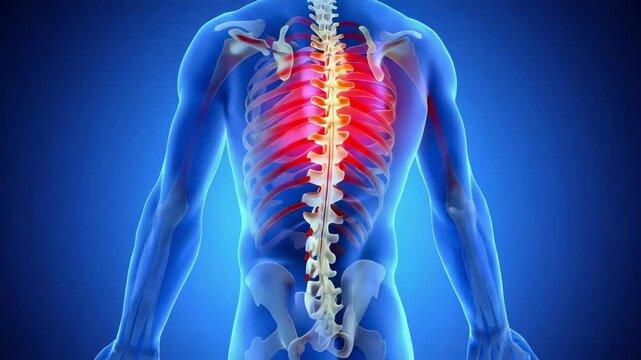 X-ray of a human spine animation