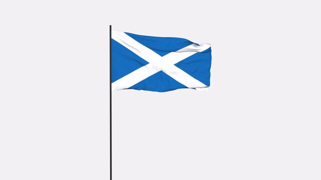 Scotland Flag Animation 4K Transparent Background with Alpha Channel