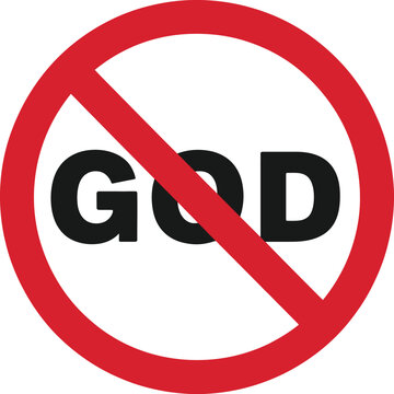 Forbidden God Symbol Crossed Out Religion Vector Icon