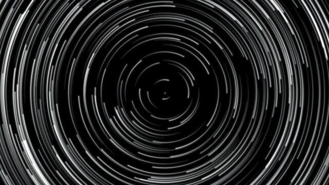 Spinning spiral star trail particle overlay animation light effect on black background