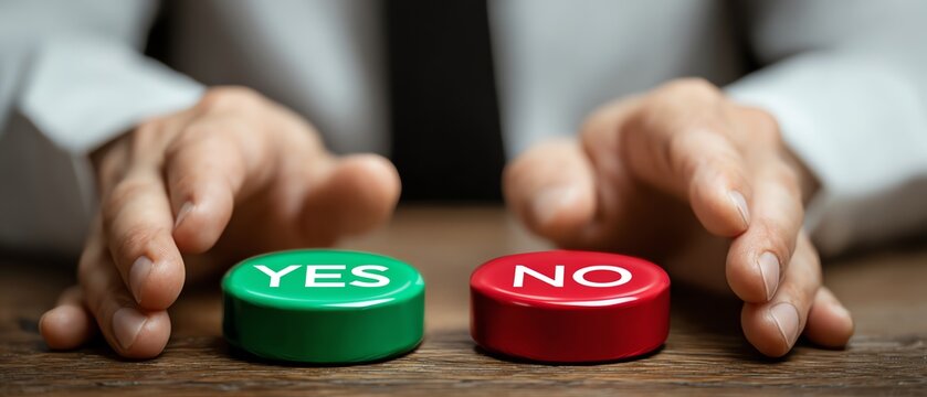 Decision-making buttons: Yes and No options.