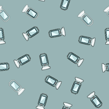 seamless pattern voc air quality monitor cartoon. co2 particulate, humidity temperature, calibration accuracy voc air quality monitor sign vector