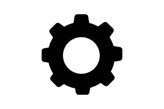 vector gear black clip art isolated on transparent background

