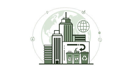 Obraz premium Eco Friendly City Recycling Concept.