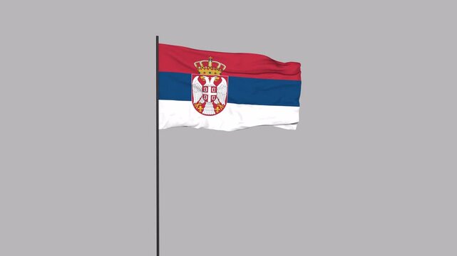 Serbia Flag Animation 4K Transparent Background with Alpha Channel