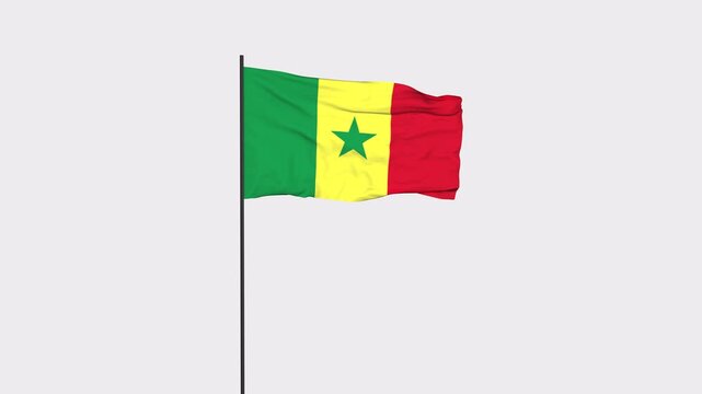 Senegal Flag Animation 4K Transparent Background with Alpha Channel