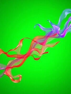In motion illustration against vibrant green background, speed, trendy