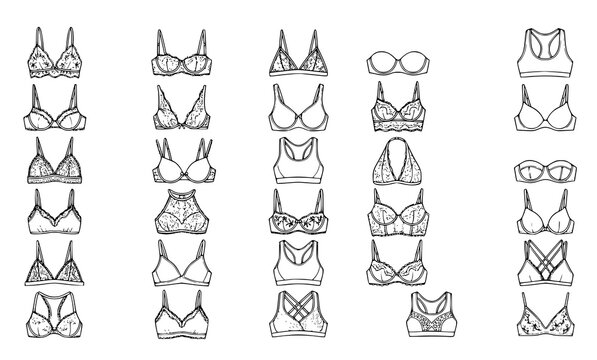 Women's bras and lingerie illustrations