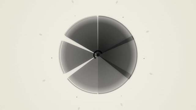 Abstract Minimalist Rotating Circle Graphic Element with Segmented Pie