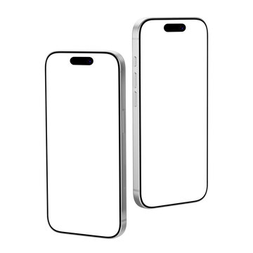 Two Modern Realistic Smartphones Mockup with transparent background in Floating Perspective View.png
