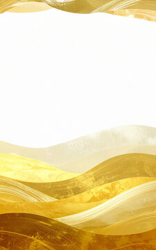 Abstract Japanese Gold Wave and Washi Paper Background