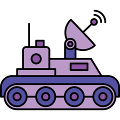 Fototapeta premium Futuristic purple space rover vector illustration