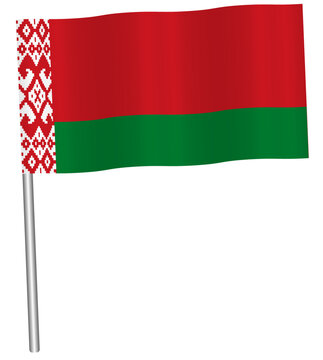 wind flag of Belarus icon vector illustration