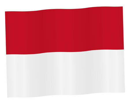 Monaco wavy wind flag icon vector illustration 