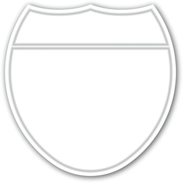 Blank Interstate Sign on white background