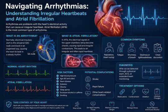Atrial Fibrillation and Cardiac Arrhythmia Medical Infographic