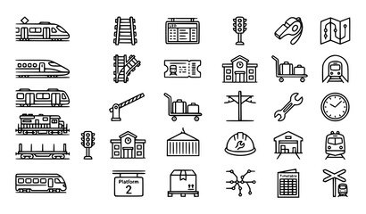 Railway station and train icons © Najma