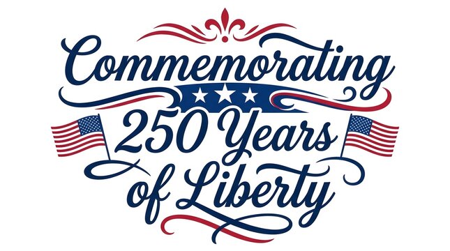 4th of july commemorative design 250 years of liberty patriotic american illustration