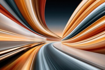 Fototapeta premium Night logistics corridor visualized as a flowing autonomous transport tunnel with motion and speed