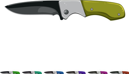 Fototapeta premium tool military knife cartoon. tool military knife sign colorful illustration
