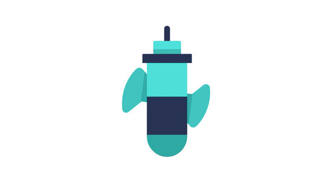 Modern minimalist teal electric shaver illustration graphic design.
