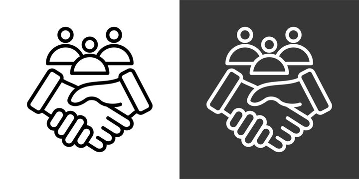 Relationship White And Black Icon Set Multiple Style Collection Pack Vector Illustration