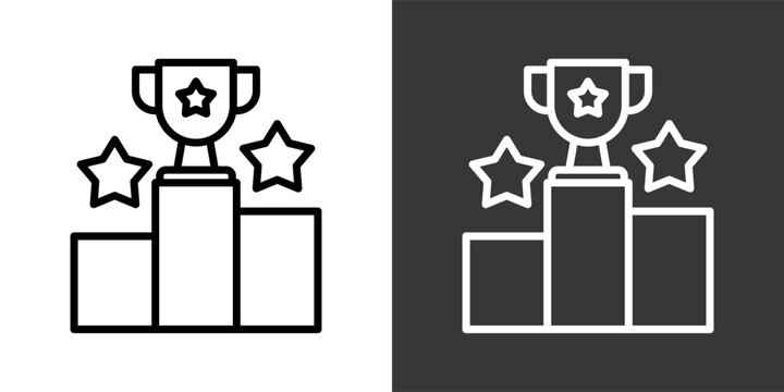 Competition White And Black Icon Set Multiple Style Collection Pack Vector Illustration