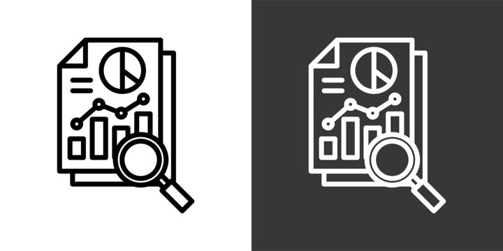 Market Analysis White And Black Icon Set Multiple Style Collection Pack Vector Illustration