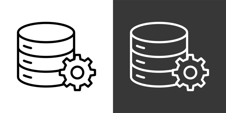 Data White And Black Icon Set Multiple Style Collection Pack Vector Illustration