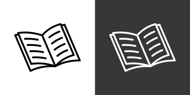 Book White And Black Icon Set Multiple Style Collection Pack Vector Illustration